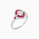 Load image into Gallery viewer, Antique Inspired Ring with Diamond and Gemstone - Shahin Jewelry