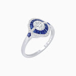 Load image into Gallery viewer, Antique Inspired Ring with Diamond and Gemstone - Shahin Jewelry