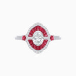 Load image into Gallery viewer, Antique Inspired Ring with Diamond and Gemstone - Shahin Jewelry