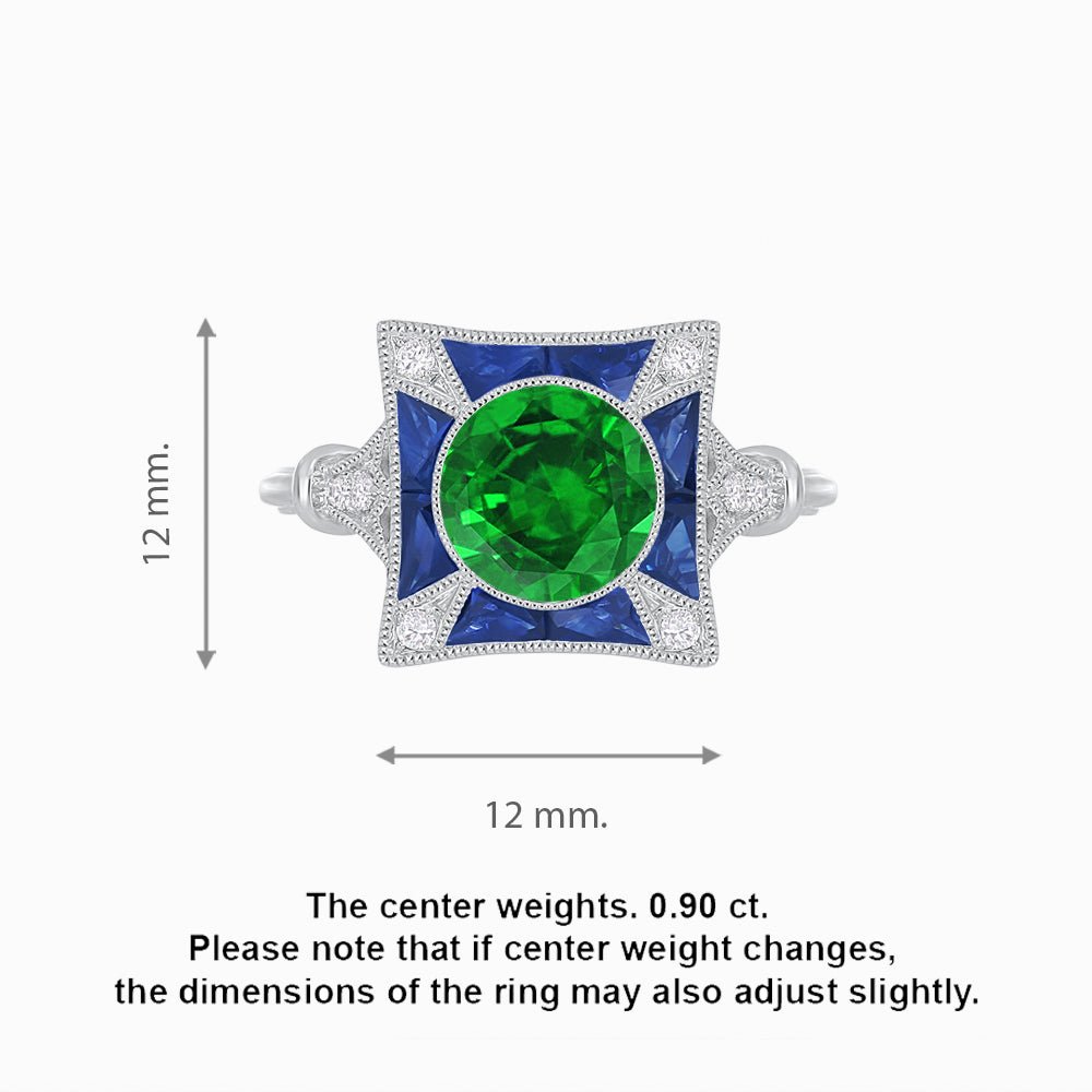 Antique Inspired Ring with Gemstone - Shahin Jewelry