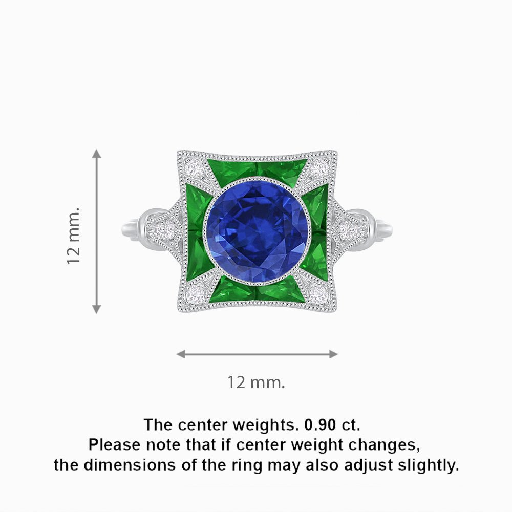 Antique Inspired Ring with Gemstone - Shahin Jewelry