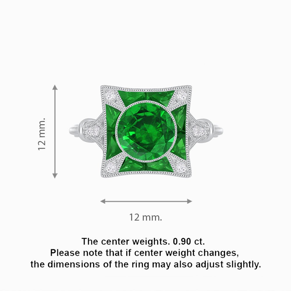 Antique Inspired Ring with Gemstone - Shahin Jewelry
