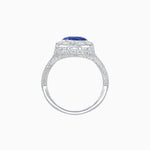 Load image into Gallery viewer, Antique Inspired Round Cut Milgrain Diamond Halo Ring - Shahin Jewelry