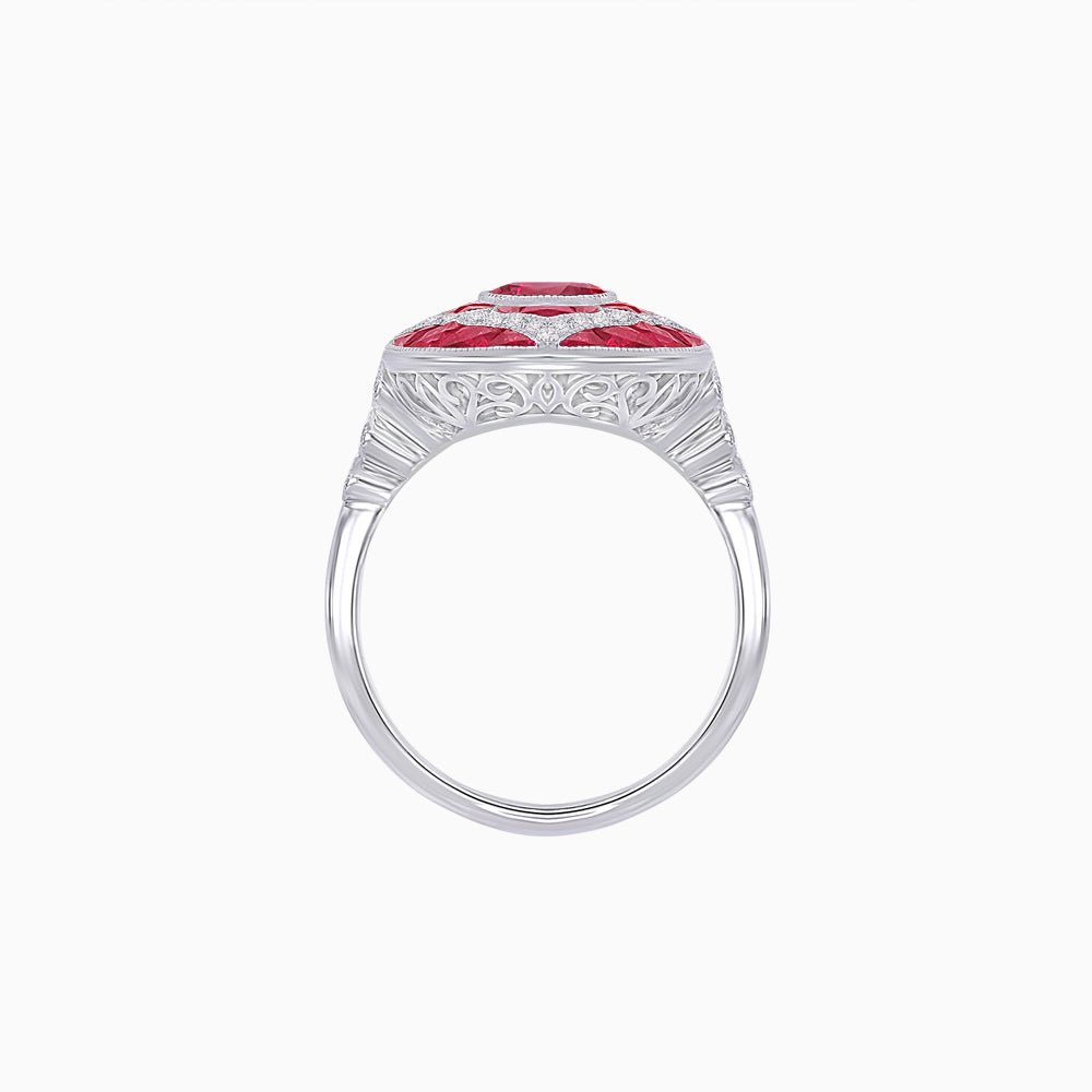 Art Deco Cocktail Ring with Gemstone - Shahin Jewelry