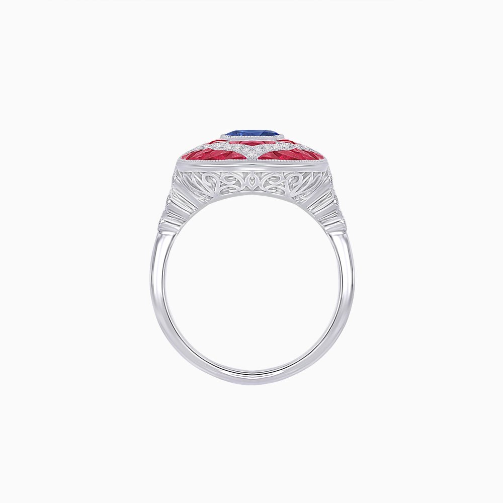 Art Deco Cocktail Ring with Gemstone - Shahin Jewelry