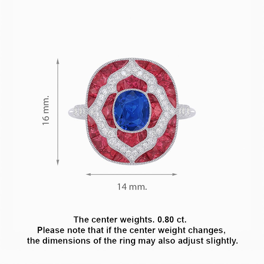 Art Deco Cocktail Ring with Gemstone - Shahin Jewelry