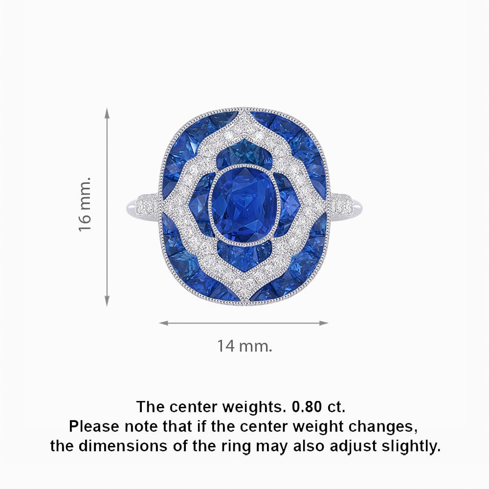 Art Deco Cocktail Ring with Gemstone - Shahin Jewelry