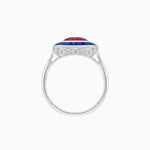 Load image into Gallery viewer, Art Deco Cushion Cut Ring with French-Cut Gemstone Halo and Diamond Accents - Shahin Jewelry