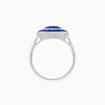 Load image into Gallery viewer, Art Deco Cushion Cut Ring with French-Cut Gemstone Halo and Diamond Accents - Shahin Jewelry