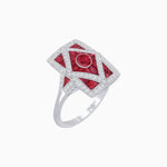 Load image into Gallery viewer, Art Deco Diamond Ring With Gemstoone - Shahin Jewelry