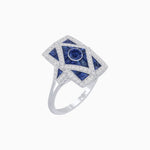 Load image into Gallery viewer, Art Deco Diamond Ring With Gemstoone - Shahin Jewelry