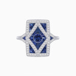 Load image into Gallery viewer, Art Deco Diamond Ring With Gemstoone - Shahin Jewelry