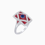 Load image into Gallery viewer, Art Deco Diamond Ring With Gemstoone - Shahin Jewelry