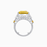 Load image into Gallery viewer, Art Deco Emerald - Cut Gemstone Ring with Diamond Side Stones - Shahin Jewelry