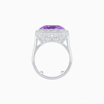Load image into Gallery viewer, Art Deco Emerald Cut Mounting Ring with Baguette Diamond Halo - Shahin Jewelry