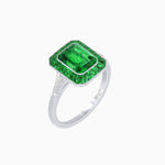 Load image into Gallery viewer, Art Deco Emerald Cut Ring with Customizable French - Cut Gemstone Accents (Mounting) - Shahin Jewelry