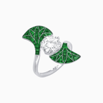 Load image into Gallery viewer, Art Deco Fan Motif Round Diamond Ring - Shahin Jewelry