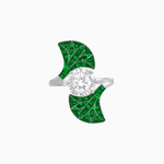 Load image into Gallery viewer, Art Deco Fan Motif Round Diamond Ring - Shahin Jewelry