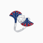 Load image into Gallery viewer, Art Deco Fan Motif Round Diamond Ring - Shahin Jewelry