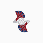 Load image into Gallery viewer, Art Deco Fan Motif Round Diamond Ring - Shahin Jewelry
