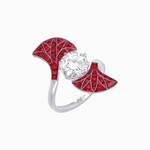Load image into Gallery viewer, Art Deco Fan Motif Round Diamond Ring - Shahin Jewelry