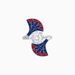 Load image into Gallery viewer, Art Deco Fan Motif Round Diamond Ring - Shahin Jewelry