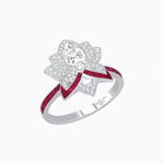 Load image into Gallery viewer, Art Deco Floral Ring with Marquise - Shaped Centerstone - Shahin Jewelry
