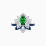 Load image into Gallery viewer, Art Deco Floral Ring with Marquise - Shaped Centerstone - Shahin Jewelry
