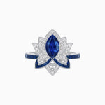 Load image into Gallery viewer, Art Deco Floral Ring with Marquise - Shaped Centerstone - Shahin Jewelry