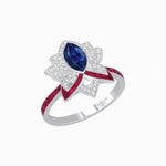 Load image into Gallery viewer, Art Deco Floral Ring with Marquise - Shaped Centerstone - Shahin Jewelry