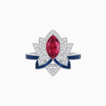 Load image into Gallery viewer, Art Deco Floral Ring with Marquise - Shaped Centerstone - Shahin Jewelry