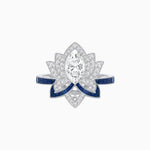 Load image into Gallery viewer, Art Deco Floral Ring with Marquise - Shaped Centerstone - Shahin Jewelry