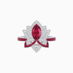 Load image into Gallery viewer, Art Deco Floral Ring with Marquise - Shaped Centerstone - Shahin Jewelry