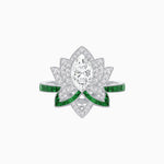 Load image into Gallery viewer, Art Deco Floral Ring with Marquise - Shaped Centerstone - Shahin Jewelry