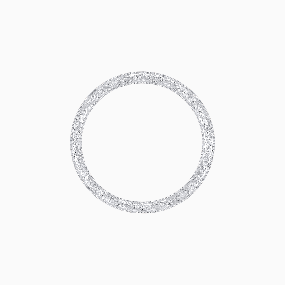 Art Deco Full Eternity Band – French - Cut Blue Sapphire in 18K White Gold - Shahin Jewelry