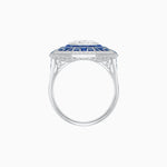 Load image into Gallery viewer, Art Deco Geometric Calibre French Cut Gemstone Diamond Ring - Shahin Jewelry