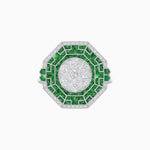 Load image into Gallery viewer, Art Deco Geometric Calibre French Cut Gemstone in Illusion Diamond Ring - Shahin Jewelry