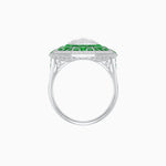 Load image into Gallery viewer, Art Deco Geometric Calibre French Cut Gemstone in Illusion Diamond Ring - Shahin Jewelry