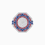 Load image into Gallery viewer, Art Deco Geometric Calibre French Cut Gemstone in Illusion Diamond Ring - Shahin Jewelry
