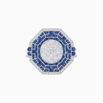 Load image into Gallery viewer, Art Deco Geometric Calibre French Cut Gemstone in Illusion Diamond Ring - Shahin Jewelry