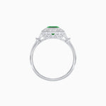 Load image into Gallery viewer, Art Deco Inspired Bezel-Set Emerald Cut Octagonal Halo Ring - Shahin Jewelry