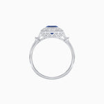 Load image into Gallery viewer, Art Deco Inspired Bezel-Set Emerald Cut Octagonal Halo Ring - Shahin Jewelry