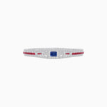 Load image into Gallery viewer, Art Deco Inspired Bracelet with Emerald Cut Center and Gemstones (Mounting) - Shahin Jewelry