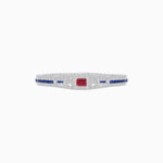 Load image into Gallery viewer, Art Deco Inspired Bracelet with Emerald Cut Center and Gemstones (Mounting) - Shahin Jewelry