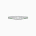 Load image into Gallery viewer, Art Deco Inspired Bracelet with Emerald Cut Diamond And Gemstone - Shahin Jewelry