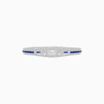 Load image into Gallery viewer, Art Deco Inspired Bracelet with Emerald Cut Diamond And Gemstone - Shahin Jewelry