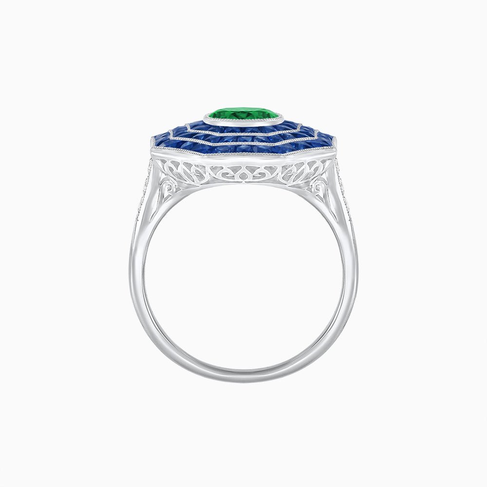 Art Deco Inspired Cocktail Gemstone Ring - Shahin Jewelry