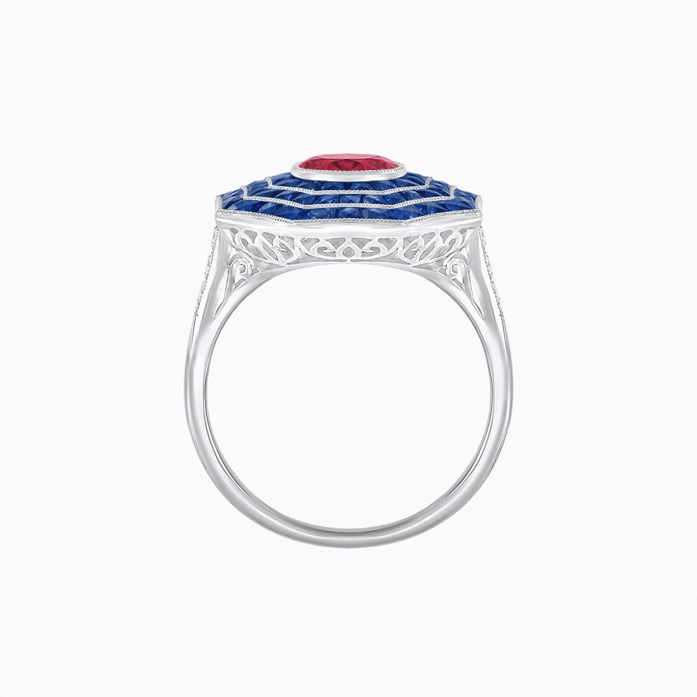 Art Deco Inspired Cocktail Gemstone Ring - Shahin Jewelry