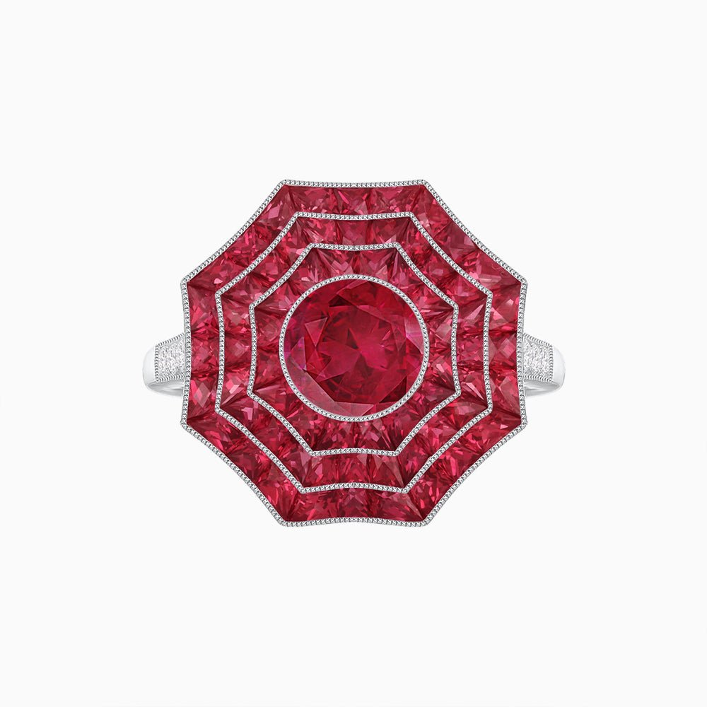 Art Deco Inspired Cocktail Gemstone Ring - Shahin Jewelry