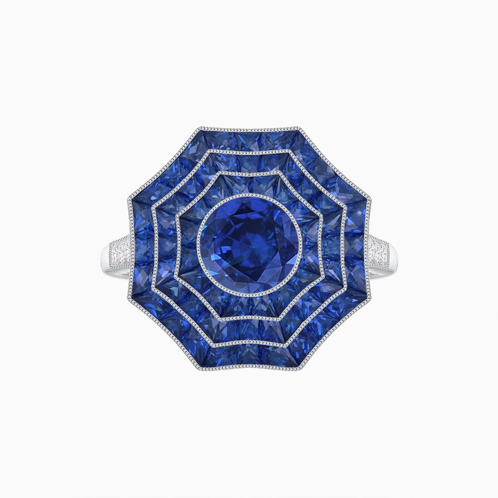 Art Deco Inspired Cocktail Gemstone Ring - Shahin Jewelry